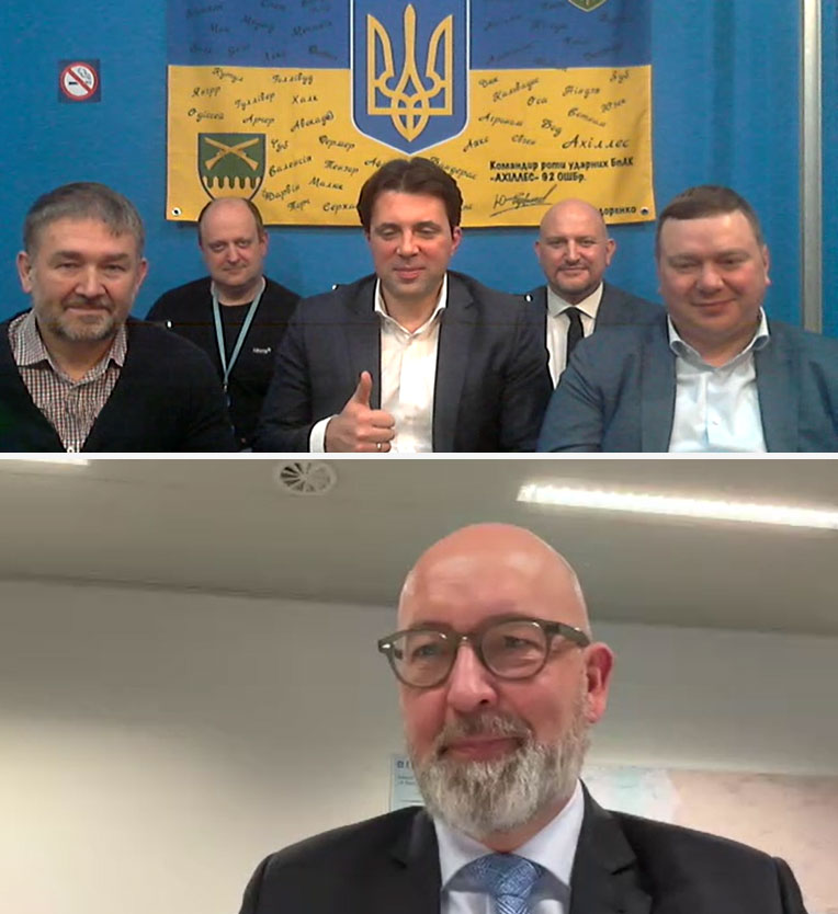 Volodymyr Kudrytskyi NPC Ukrenergo CEO and Zbyněk Boldiš, President of ENTSO-E during the online conference call welcoming Ukrenergo as new member of ENTSO-E as of 1st January 2024 after today’s Assembly vote.